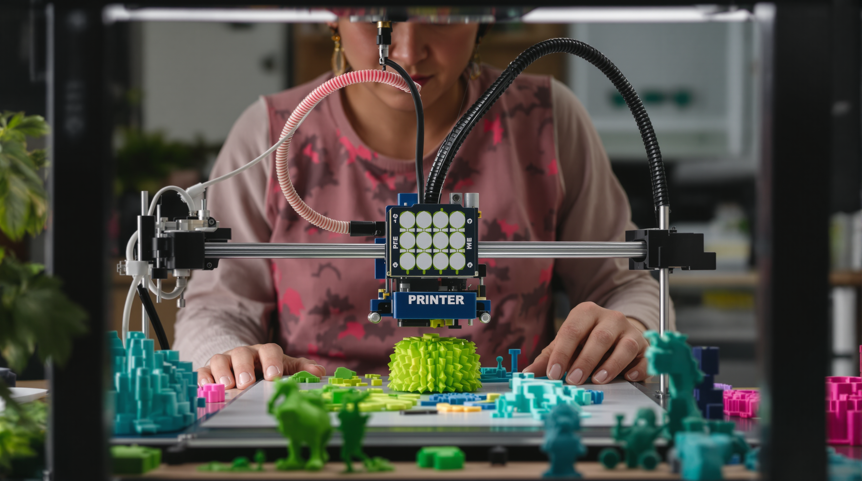 3D Yazıcı ile üretim yapan bir kişi